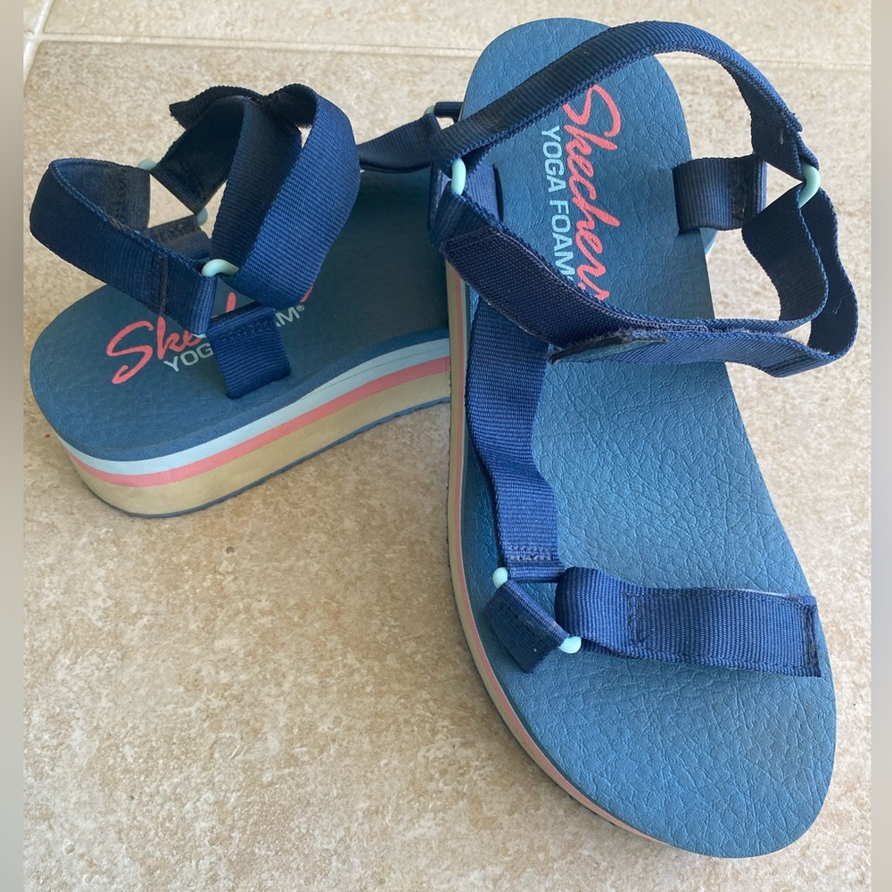 Skechers Blue Sandals with Adjustable Straps
